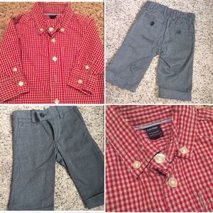 baby GAP Red & tan button down and dress pants!